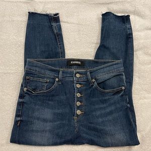 Express High-Rise Button Fly Cropped Jean - sz 8P